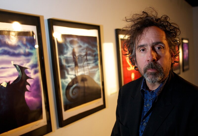 Tim Burton at art exhibition