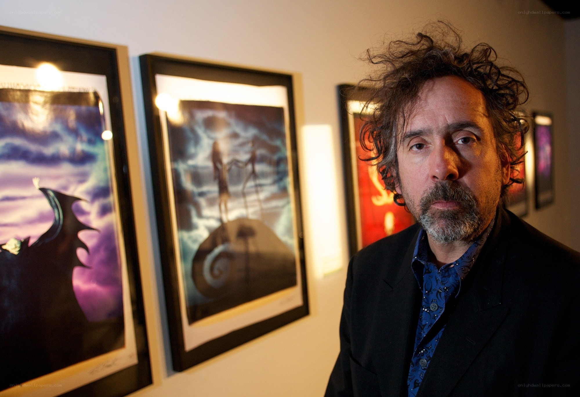 Tim Burton at art exhibition