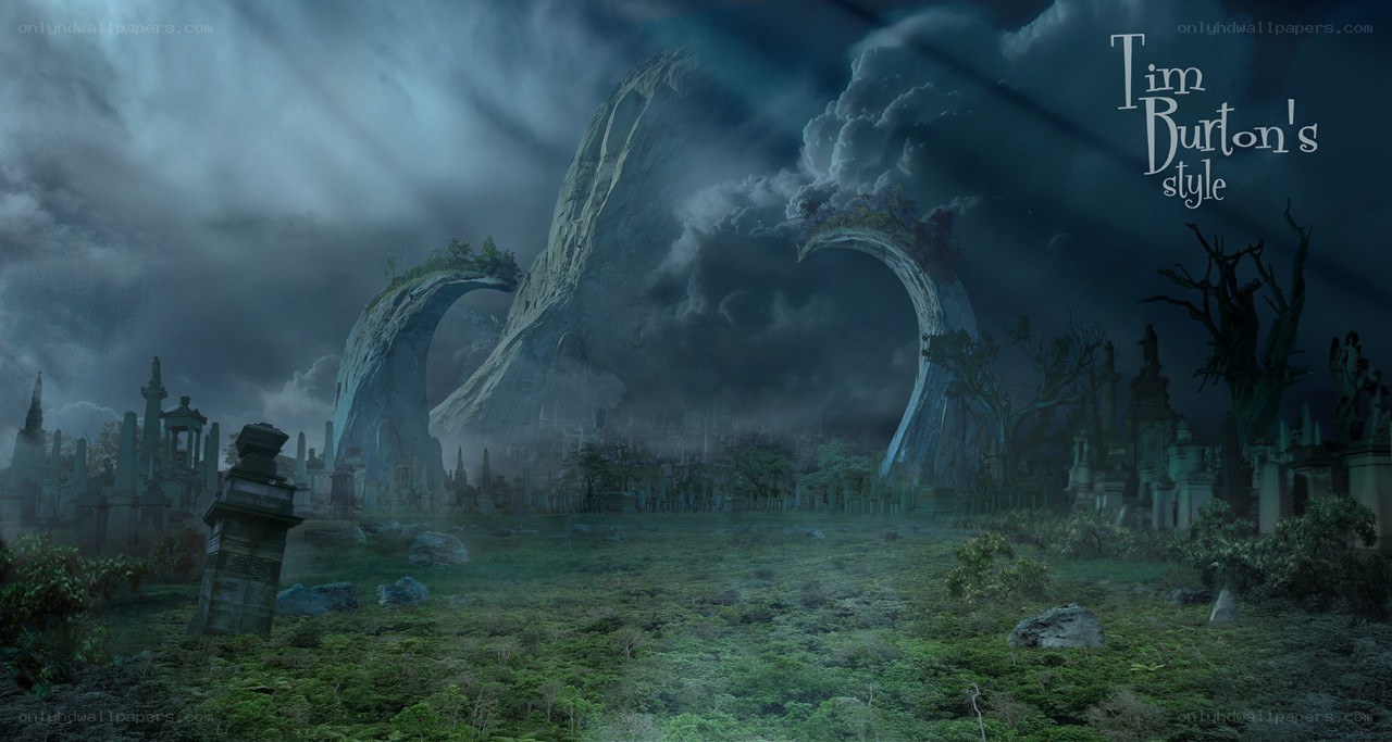 Tim Burton's style landscape