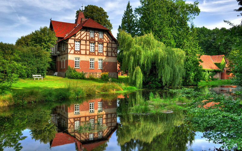 Timber-framed House — Green, Serene, Afternoon