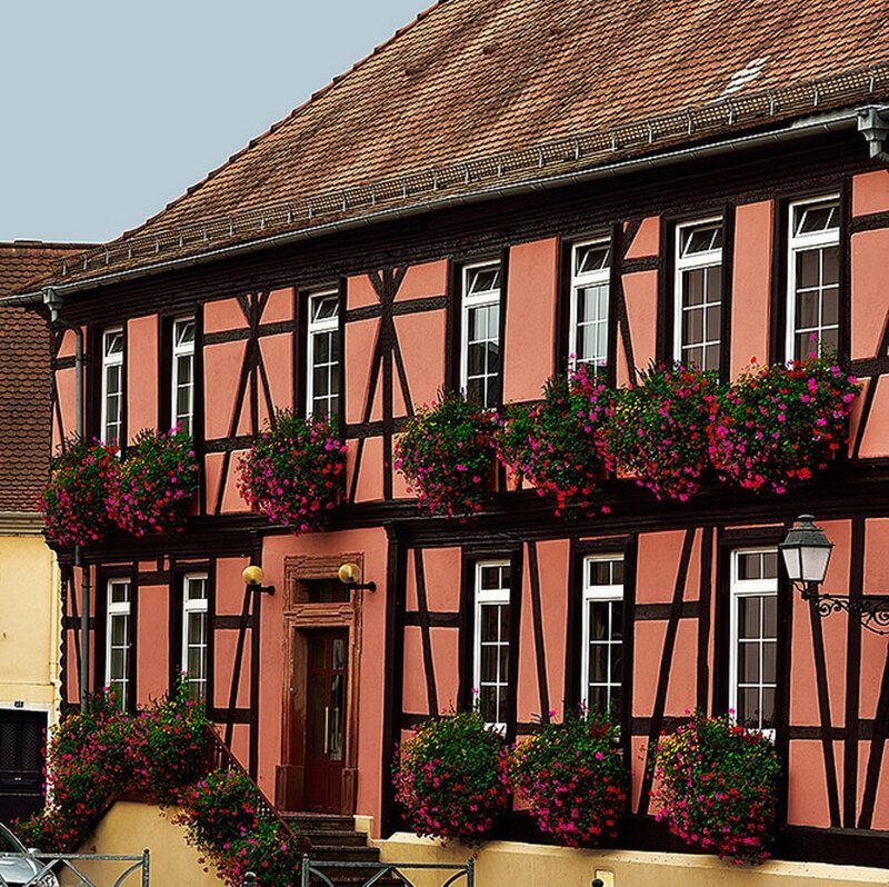 Timber-framed House — Pink