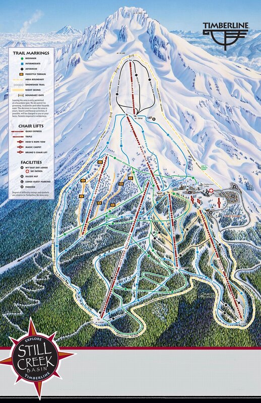 Timberline Ski Resort Trail Map