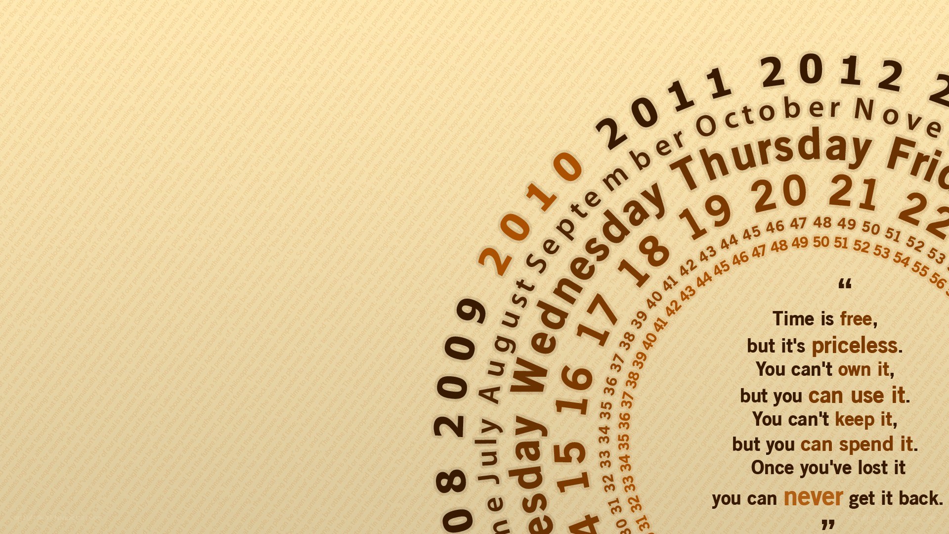 Time is free quote wallpaper