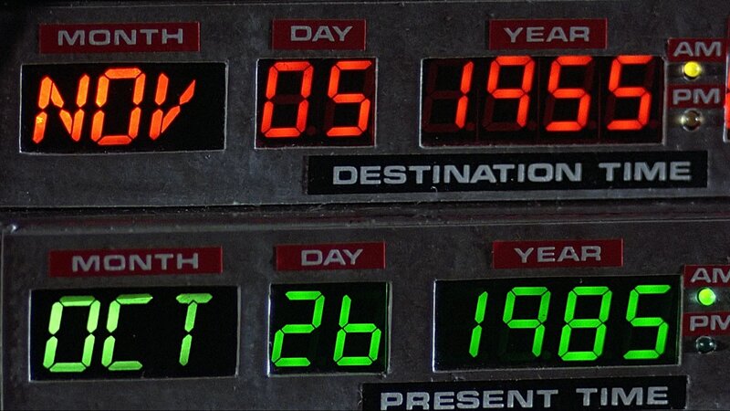 Time Machine Display — Red, Dramatic