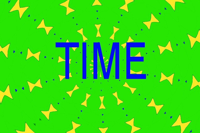 time text on green background