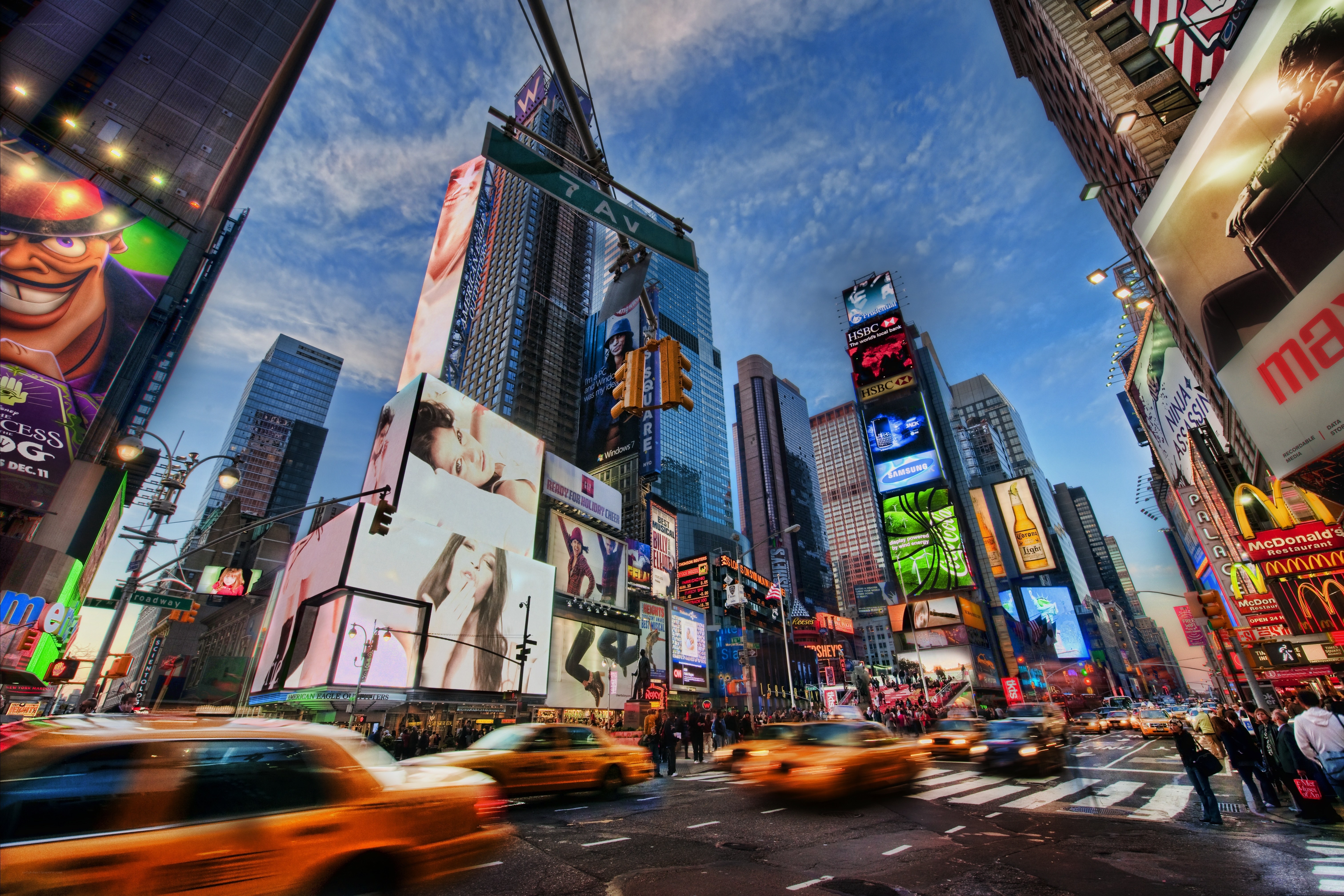 Times Square at dusk