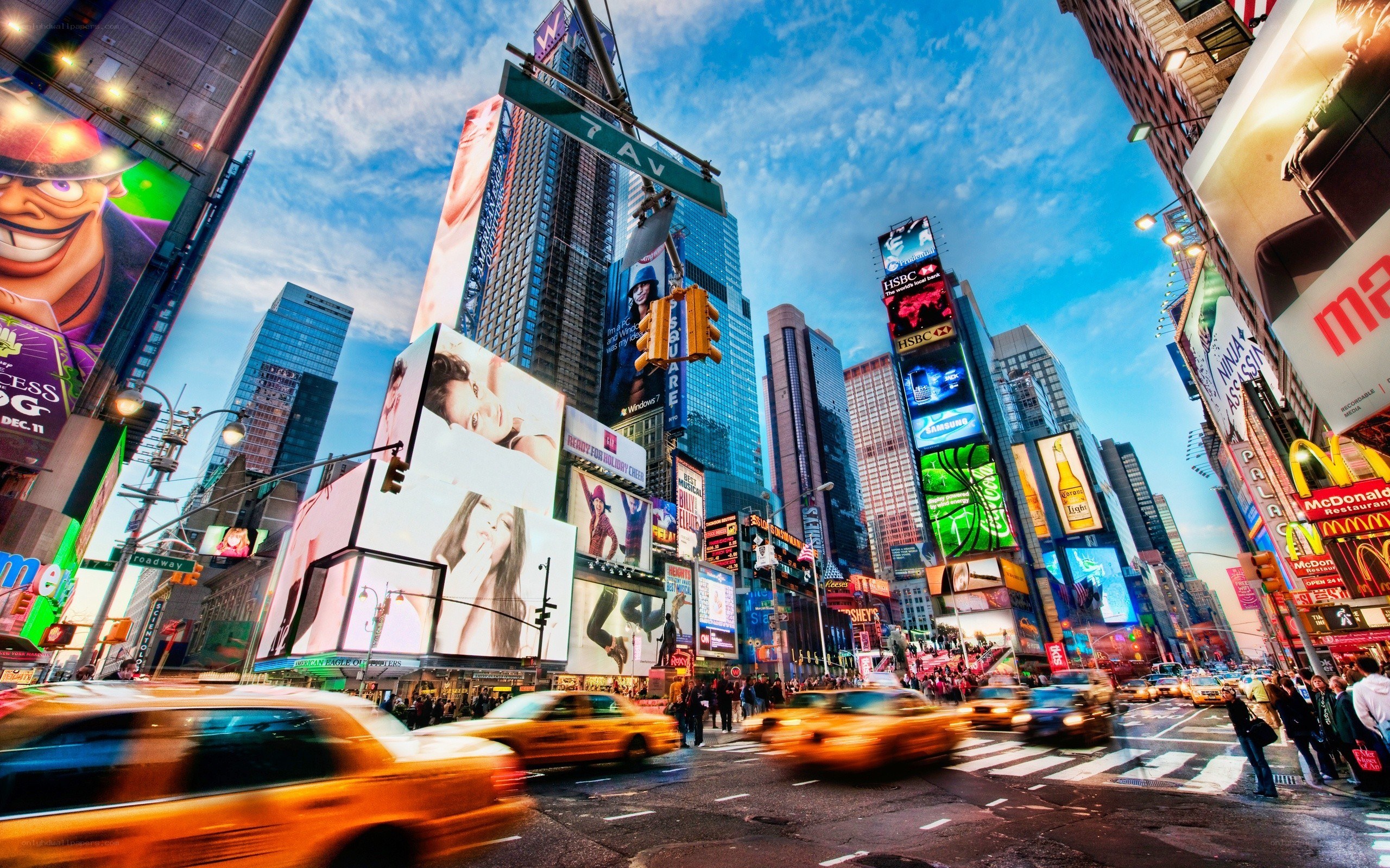 Times Square at dusk