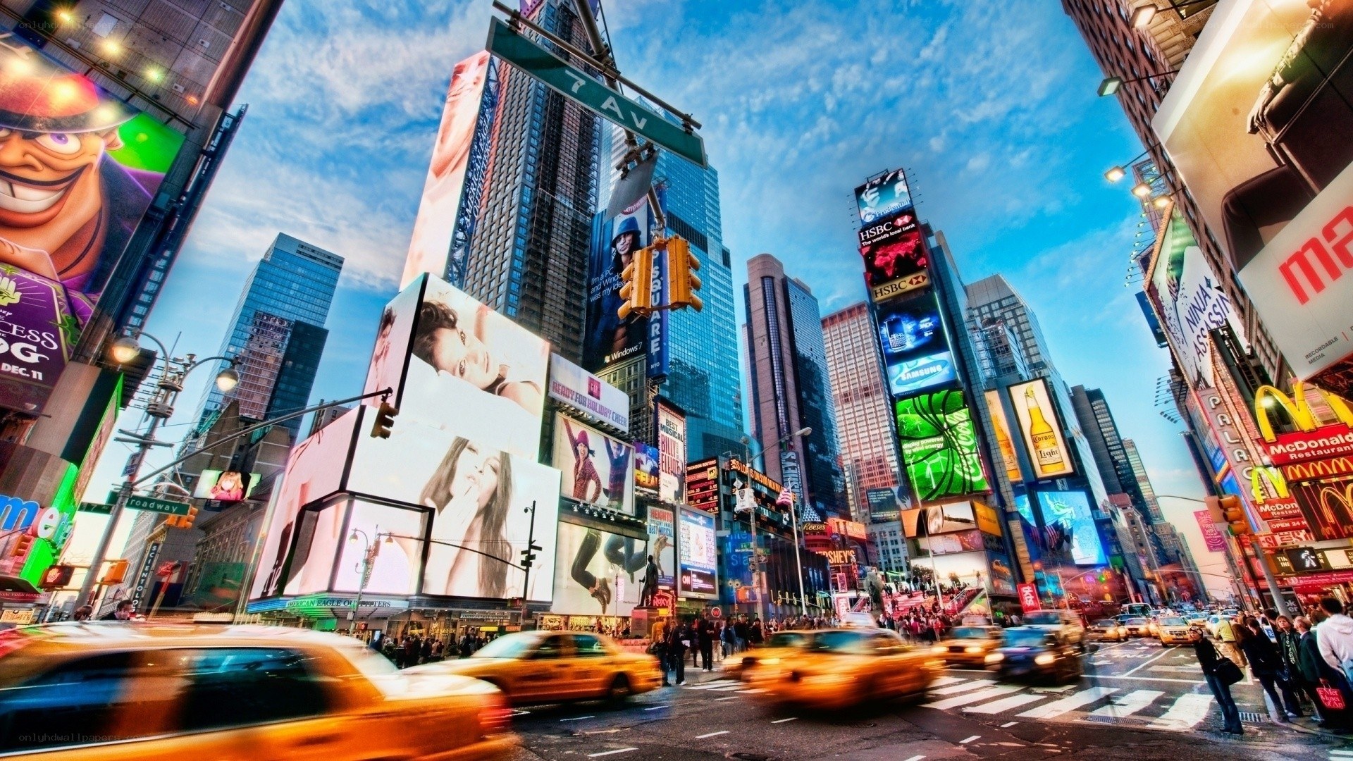 Times Square at dusk