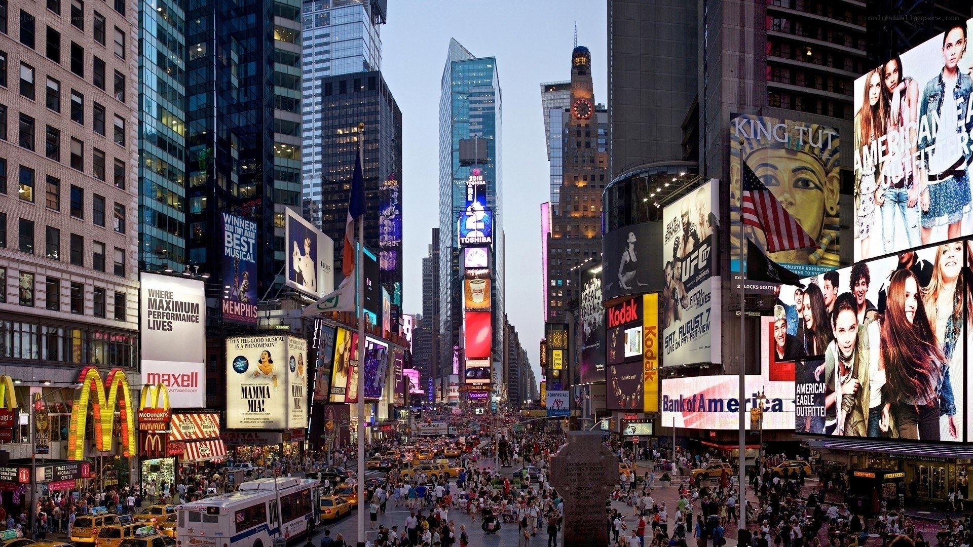 Times Square at dusk