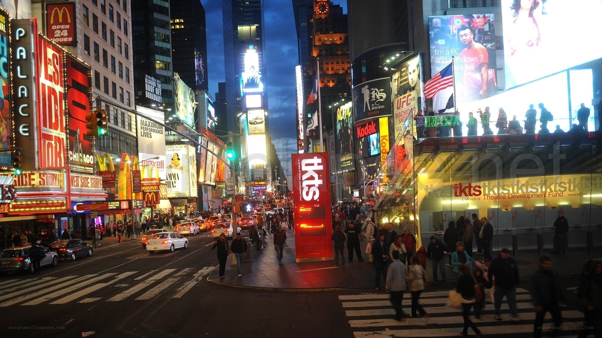 Times Square at dusk