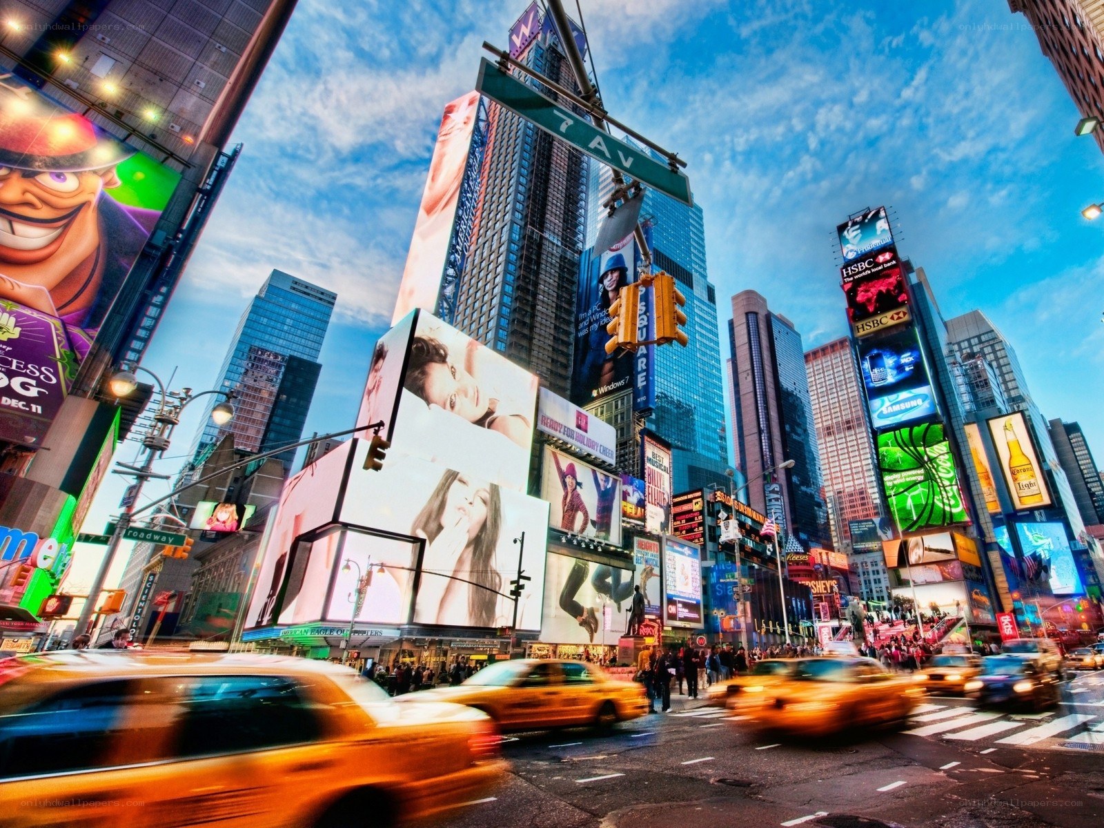 Times Square at dusk