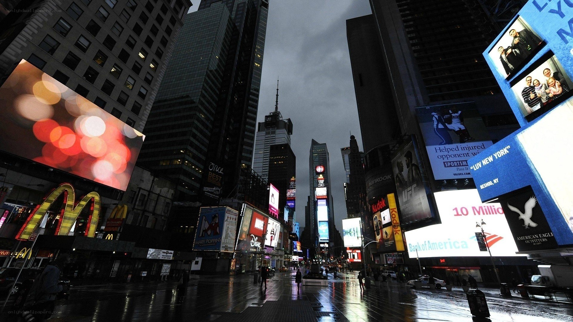 Times Square at dusk