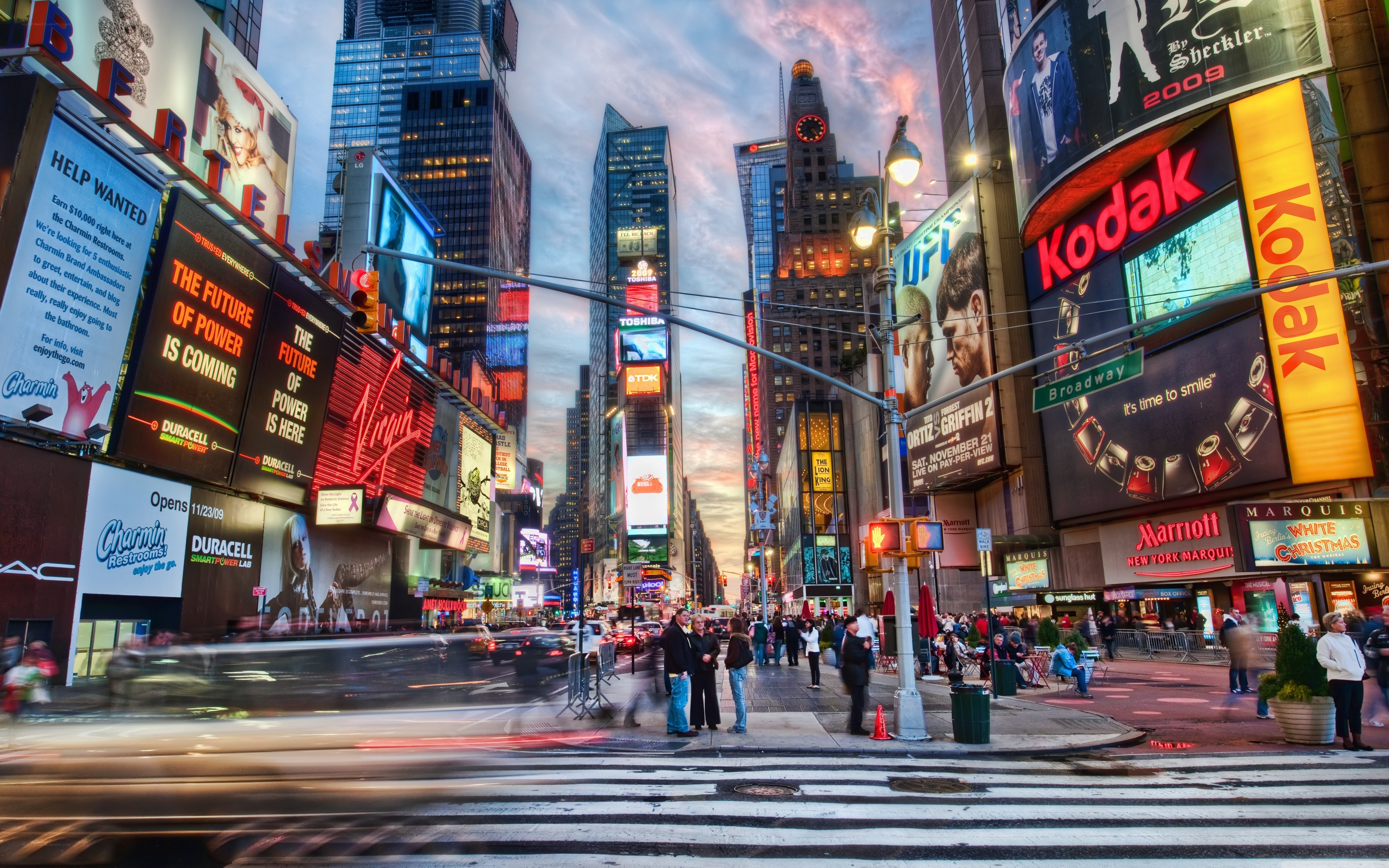 Times Square at dusk