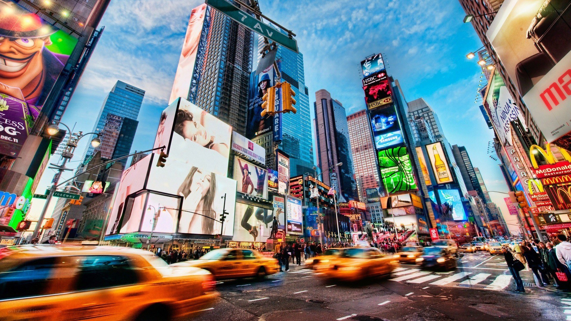 Times Square at dusk