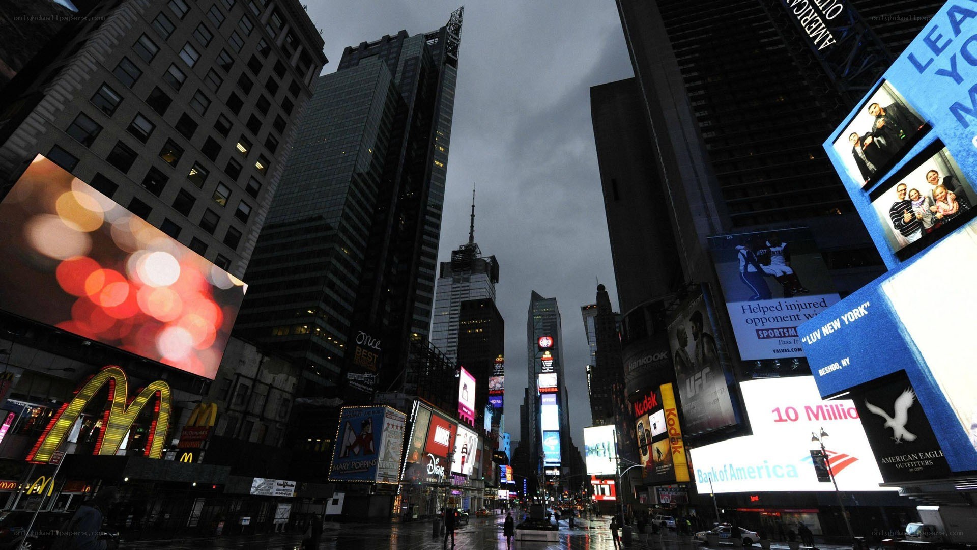 Times Square at dusk