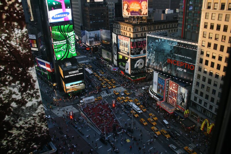 Times Square at dusk