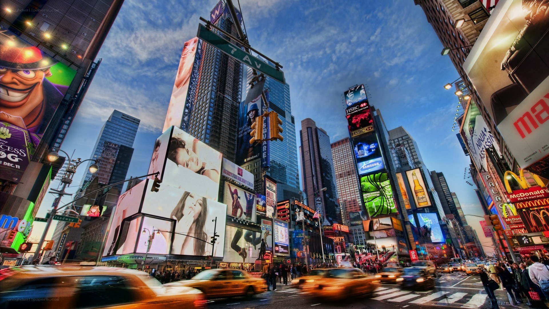 Times Square at dusk