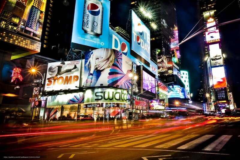 Times Square at Night — Black, Dramatic
