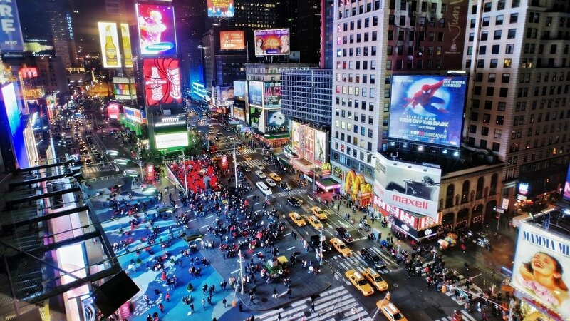 Times Square at Night — Blue, Lively