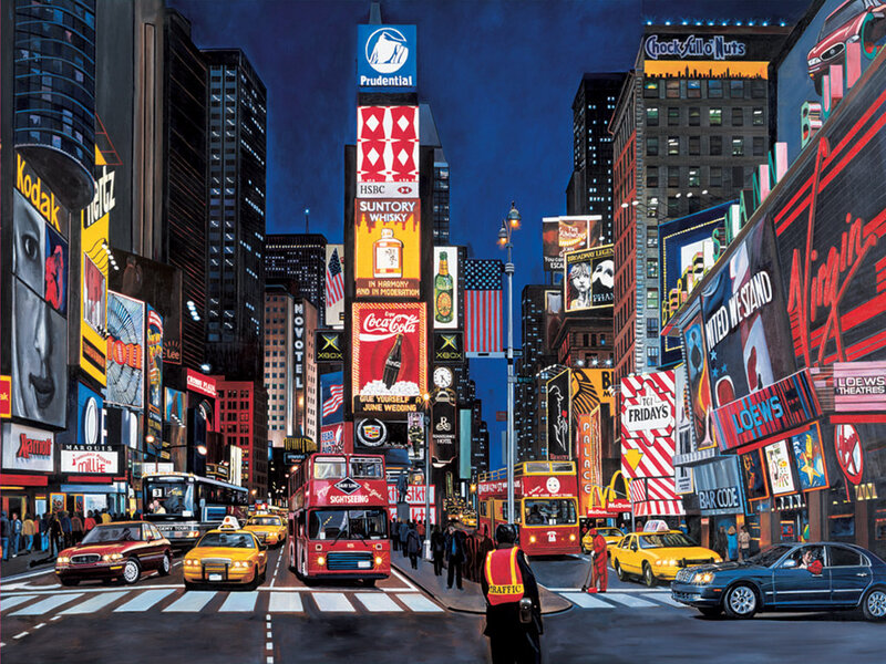 Times Square at Night — Blue, Vibrant