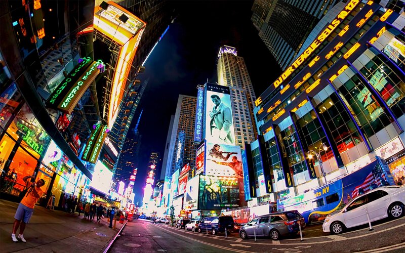 Times Square at Night — Cars