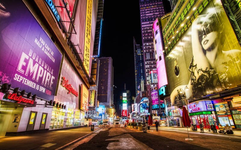 Times Square at Night — Purple