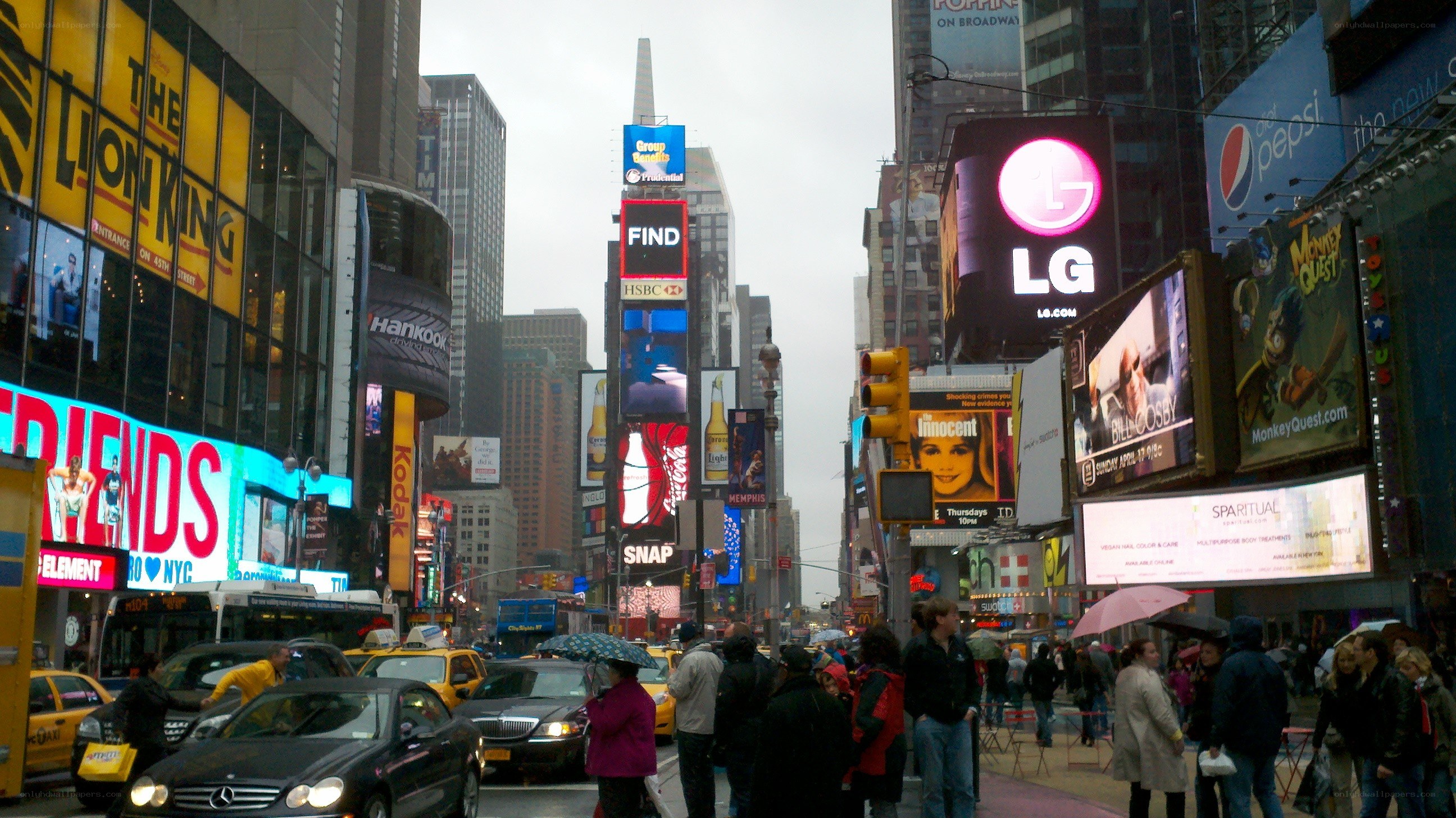 Times Square billboards and crowds