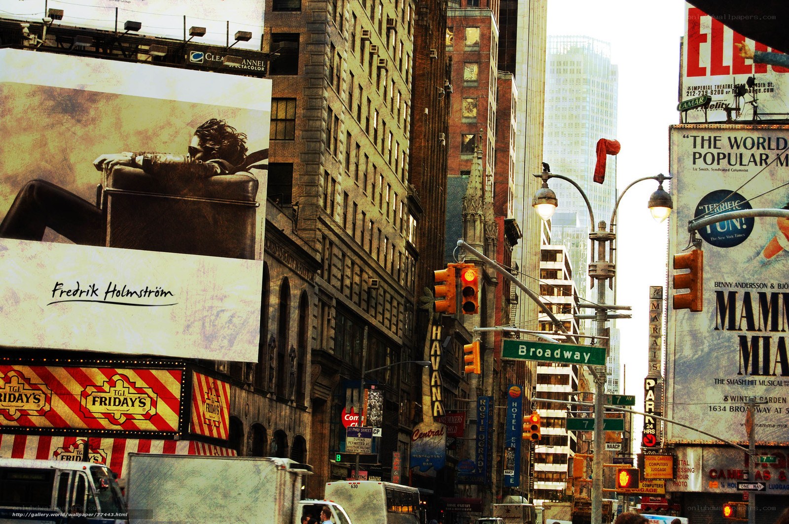Times Square billboards and traffic