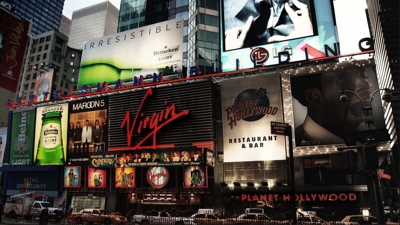 Times Square Billboards — Black, Busy