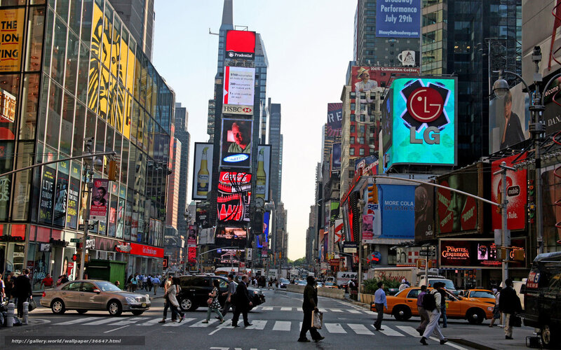 Times Square bustling with activity