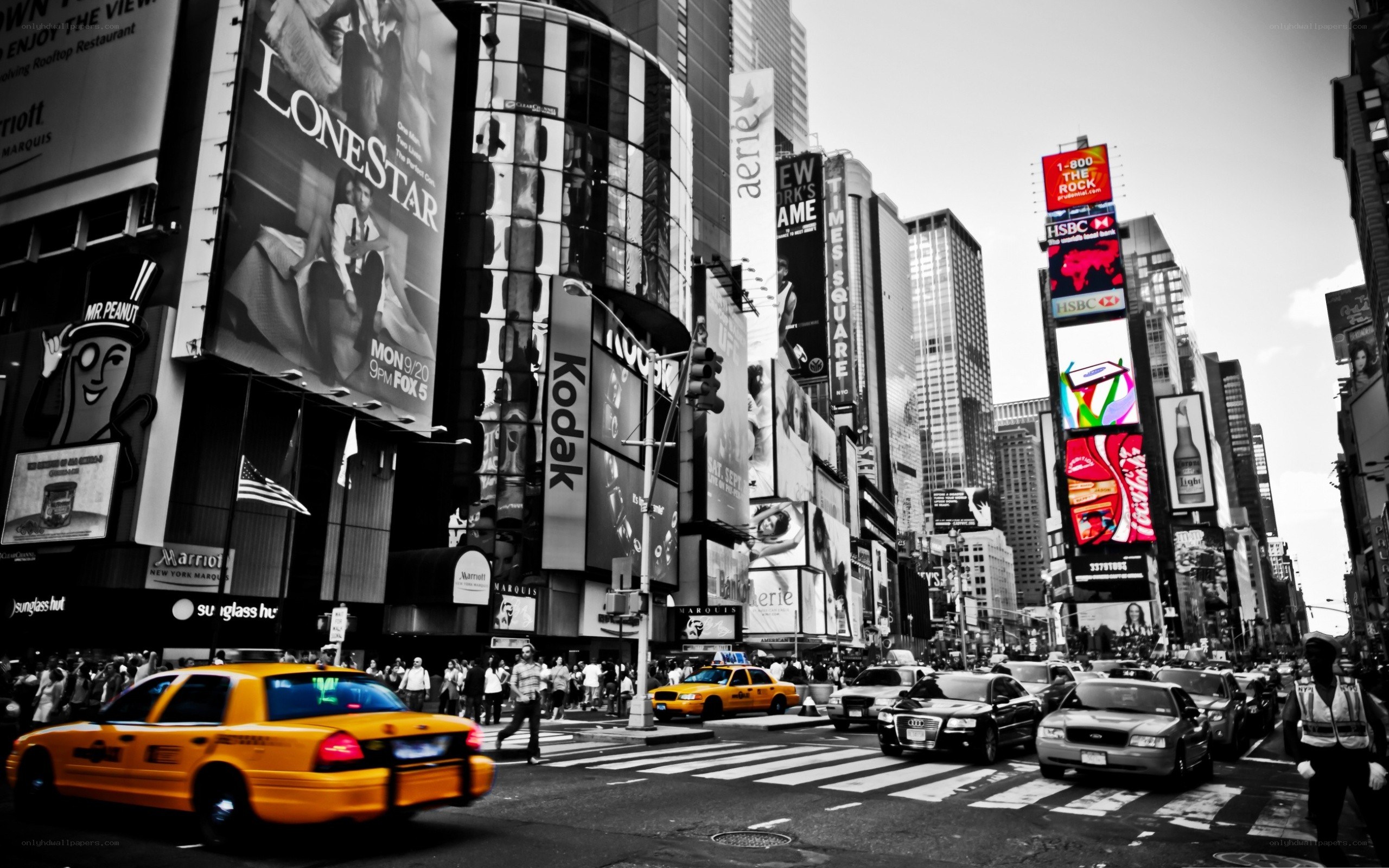 Times Square traffic scene