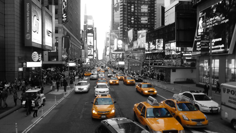 Times Square traffic scene