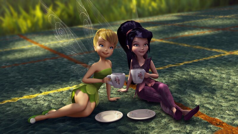 Tinker Bell and a friend having tea
