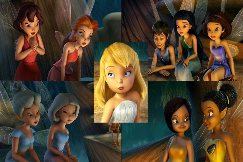 Tinker Bell and fairy friends collage