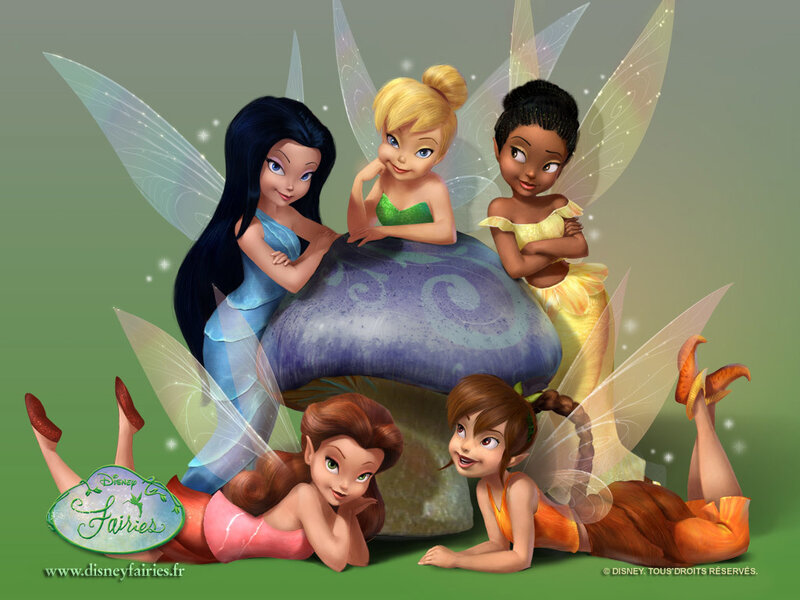 Tinker Bell and her fairy friends