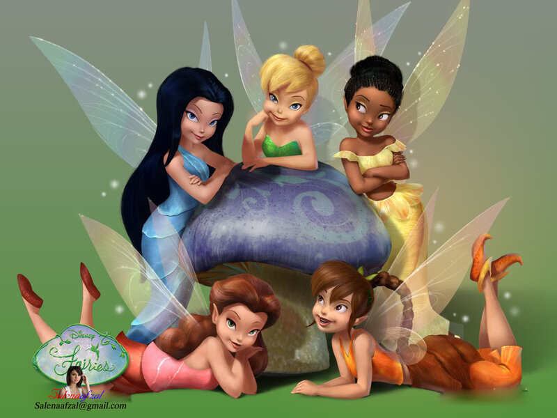 Tinker Bell and her fairy friends