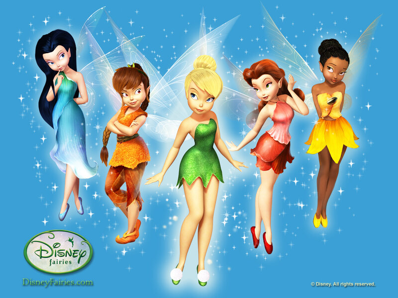 Tinker Bell and her fairy friends