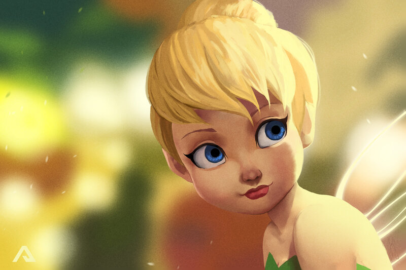 Tinker Bell Character — Yellow, Serene, Afternoon