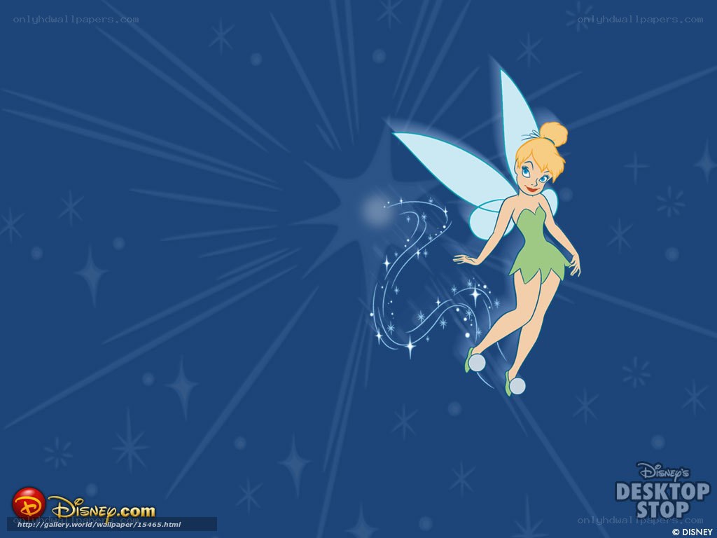 Tinker Bell flying in starry night