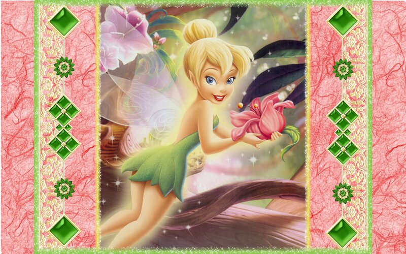 Tinker Bell Holding Flower