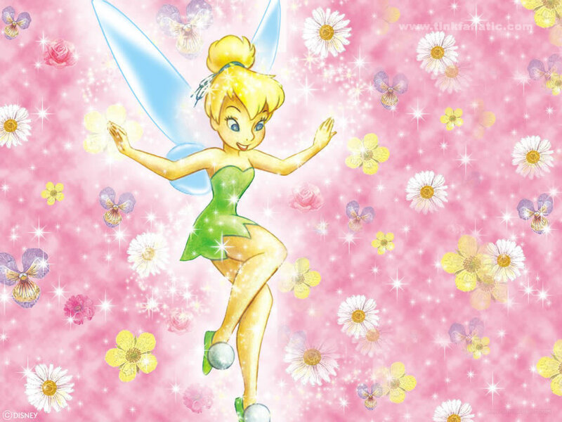 Tinker Bell in a flower field