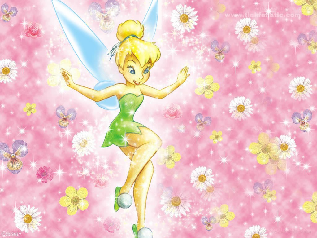 Tinker Bell in a flower field