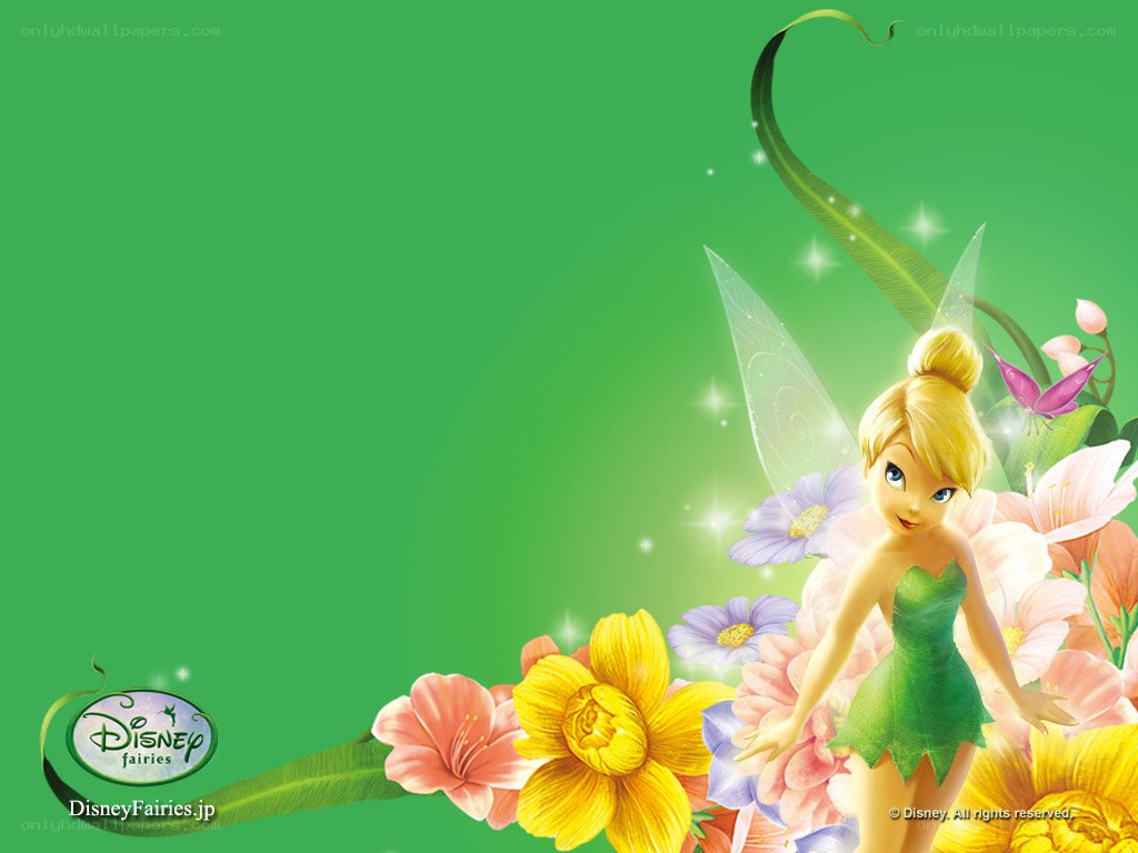 Tinker Bell in a flower garden