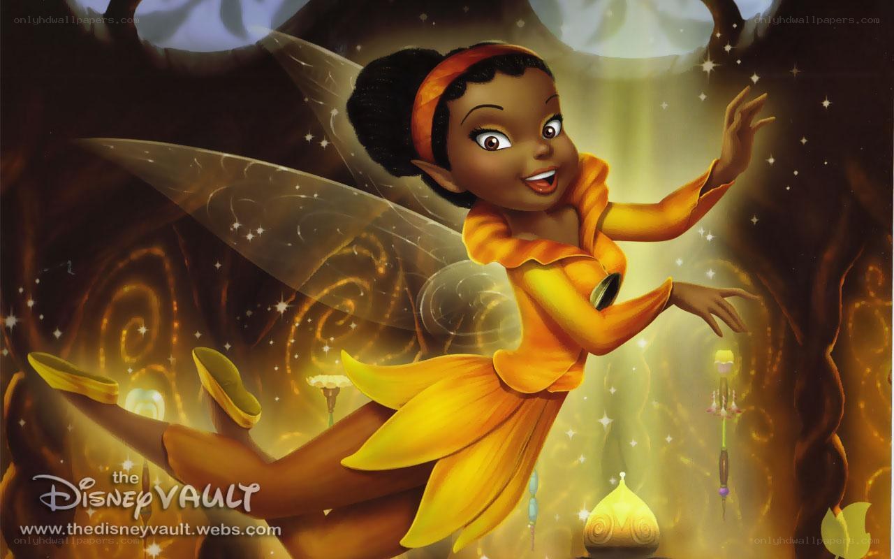 Tinker Bell in a golden forest