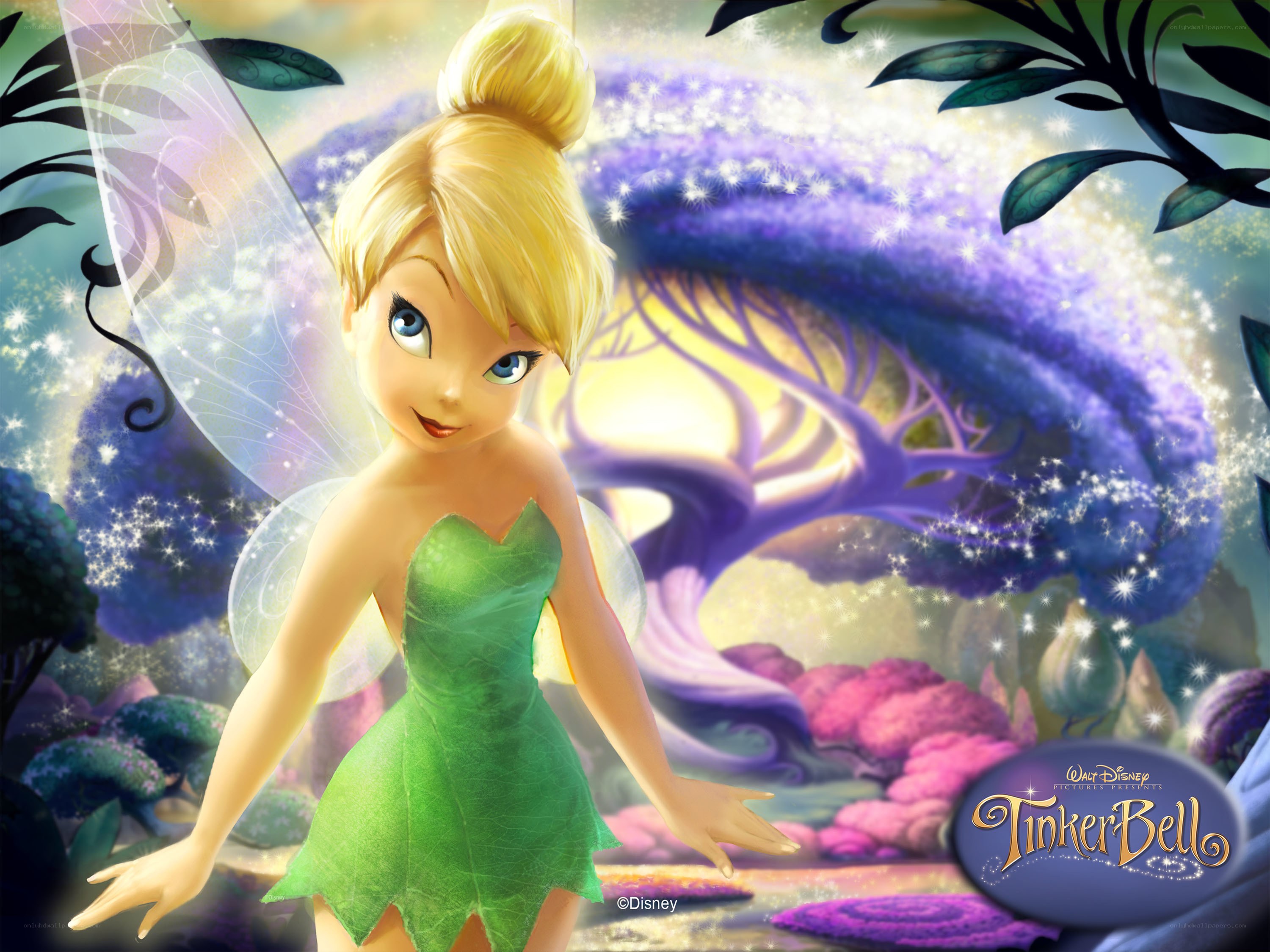 Tinker Bell in a magical forest