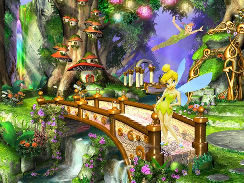 Tinker Bell in a magical forest