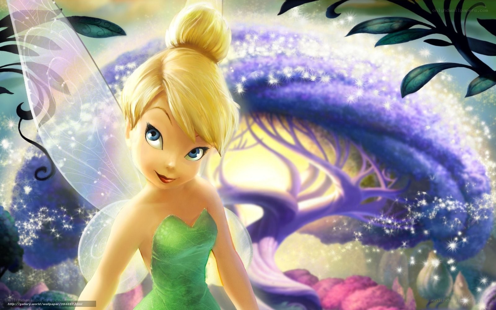Tinker Bell in a magical forest