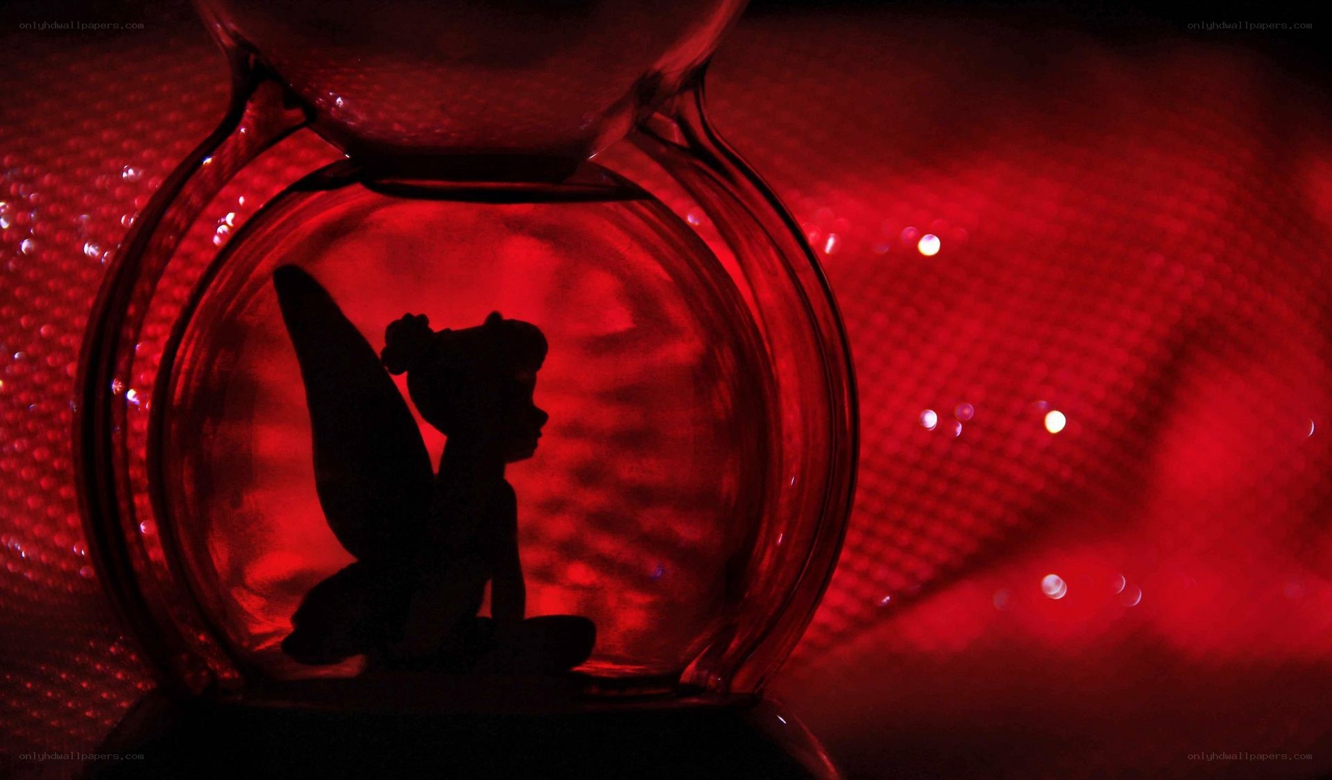 Tinker Bell in a red hourglass