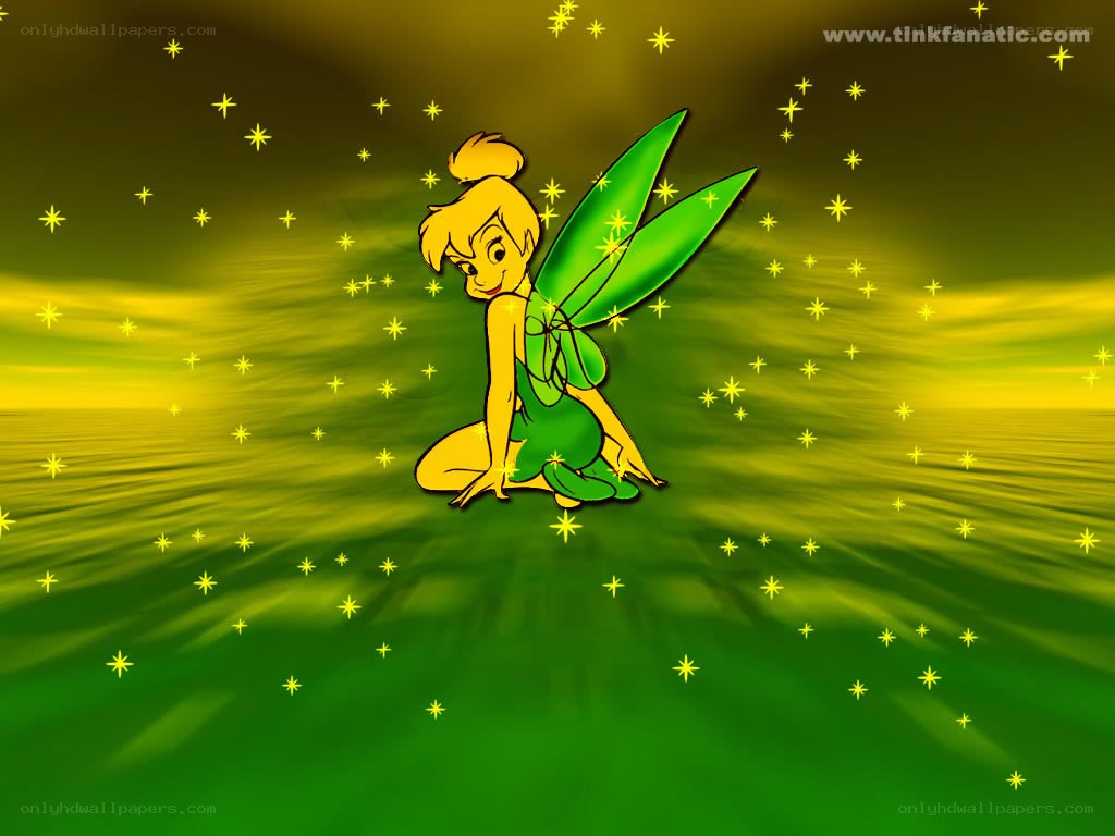 Tinker Bell in a starry field