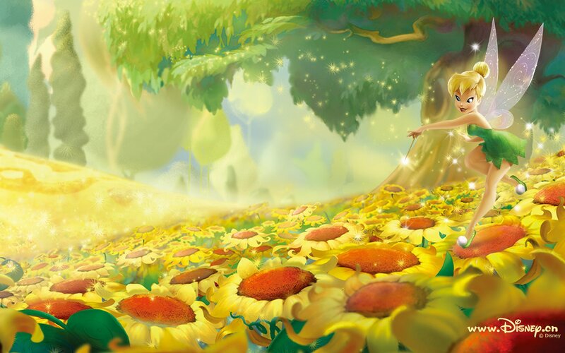Tinker Bell in Sunflower Field